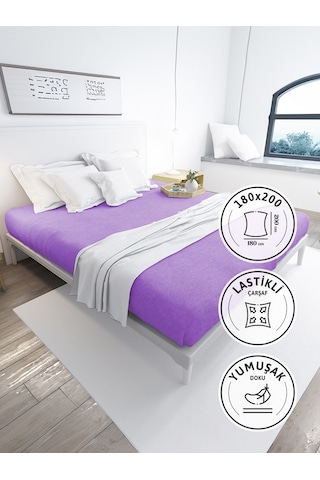 Favora Battal Boy Lastikli Penye Çarşaf - Mor