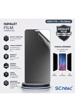 Vıvo Y75 Uyumlu Ön Yüzey Hayalet Privacy Hidrojel Ekran Koruyucu 33360981