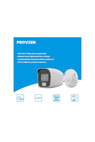 Provzen Hilook 2 Kameralı Full Hd Colorvu Mikrofonlu Güvenlik Kamerası Olay Anında Bildirim