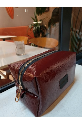 Meryy Collection Suni Deri Görünümlü Makyaj Çantası