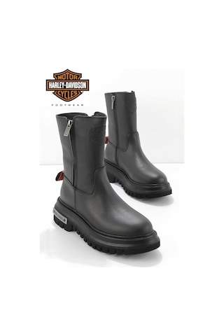 Harley Davidson Black Hakiki Deri Kadın Bot & Bootie Hd0777002603 001