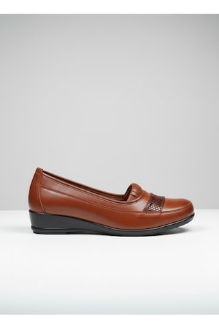 Ern Shoes Kadın Tam Ortopedik İçi Hakiki Deri Günlük Klasik Anne Ayakkabı Taba
