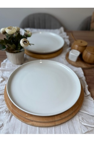 Moderna 6 Parça 27 Cm Servis Tabağı Krem Krem