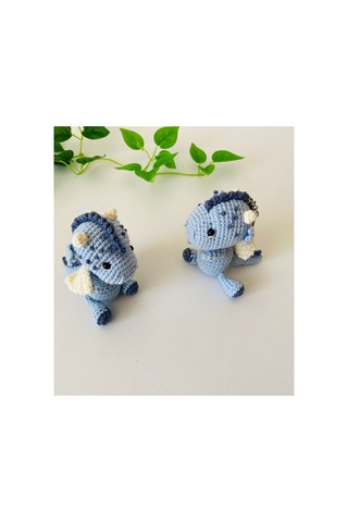 Adenya Sepeti Amigurumi Ejderha Anahtarlık Mavi