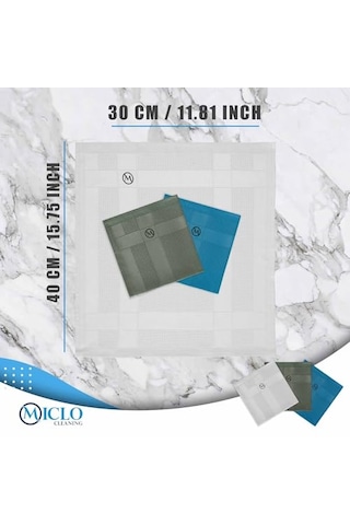 Mıclo Cleanıng Mikrofiber Temizlik Bezi 3'lü Set - Sihirli Bez Cam Ayna Bezi Dark Seri 30x40cm Açık Bej