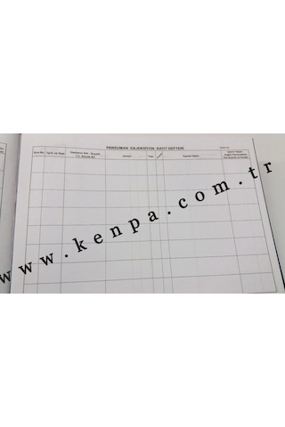 Pansuman Enjeksiyon Kayıt Defteri 100 Yp 200 Sayfa