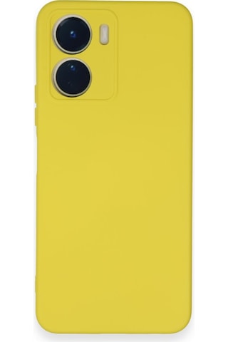 Vivo Y16 İçi Kadife Kaplı Esnek Silikon Kapak Ryc/ Nano Lansman Sarı