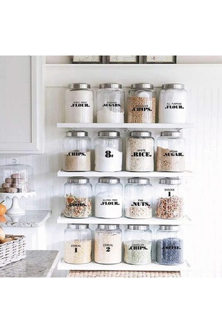 Farmhouse Kiler Etiketleri Şık Ve Vintage Bold Look Kiler Organizasyonu İçin Yemek Kavanoz Etiketleri Çok Renkli
