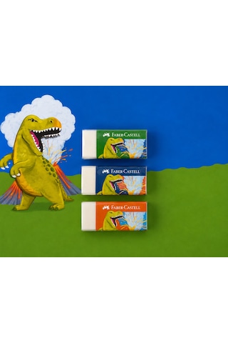 Faber Castell Dino Desenli Silgi 3 Adet