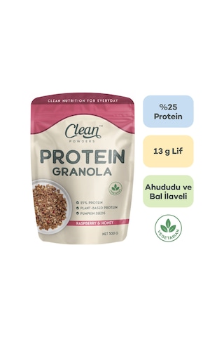 Clean Powders Meyveli & Ballı Protein Granola 300 Gr - Ahududu-bal