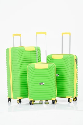 Keo-plus Yeşil-sarı 3 Lü Set Silikon Kırılmaz Pp Valiz Çok Renkli