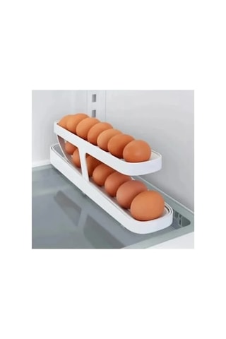 2 Katlı Otomatik Buzdolabı Yumurta Standı Açık Kahverengi