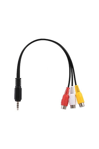 Dofolink 3.5mm Jack'ten 3 Rca Audio Video Kablosu - Erkekden Dişiye Av Adaptörü - Kaliteli Ses Ve Video Bağlantısı