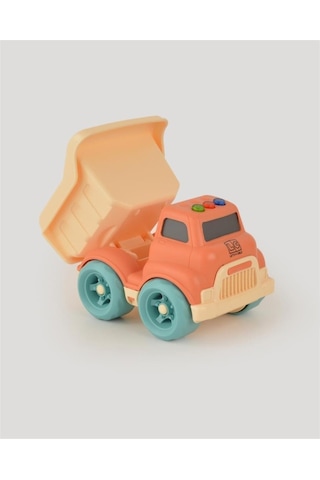 Let's Be Child Sesli Ve Işıklı Minik Kamyon 31016 Turuncu - Bej Kasalı, Çocuklar İçin Oyuncak Kamyon