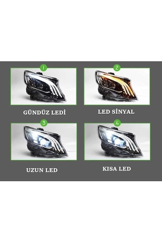 Autogp Mercedes Vito W447 Ön Far Lambası Seti Ledli Maybach Görünüm Cmbzw447mlf