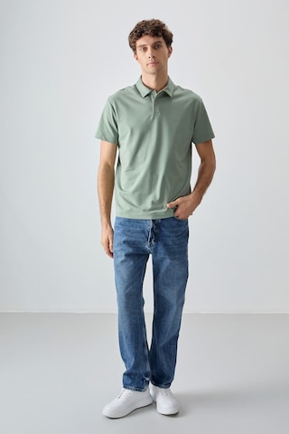 Açık Yeşil Pamuklu Kalın Yumuşak Dokulu Polo Yaka Oversize Fit Basic Erkek T-shirt - 88381 Camel