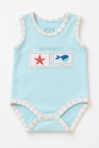 Babyhola 5'li Atlet Kol Çıtçıtlı Badi Mix Set Mavi