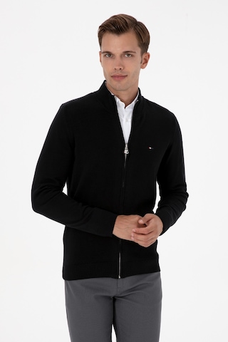 U.S. Polo Assn. Erkek Slim Fit Siyah Basic Triko Hırka 50313688-VR046