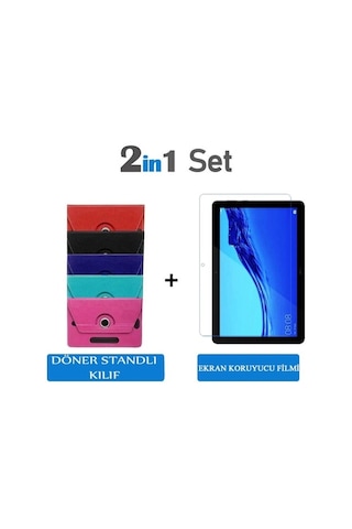 Huawei Uyumlu Mediapad T5 10.1 " Standlı Kılıfı + Ekran Koruyucu