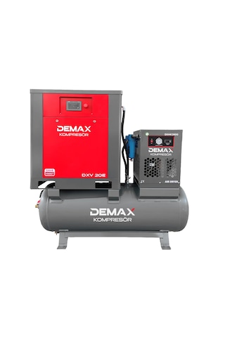 20 Hp 500 Lt Depo Üstü İnventörlü Vidalı Hava Kompresörü Demax