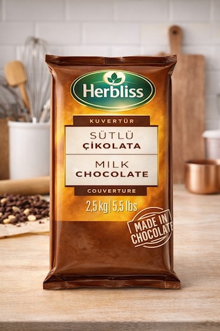 Herbliss Altınmarka Sütlü Kuvertür Çikolata 2.5kg