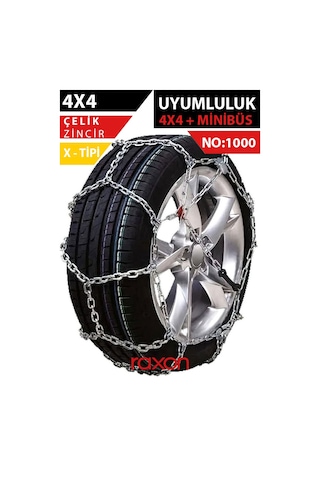 4x4 X Tipi Kar Zinciri No:1000 Çelik Güçlü Tutuş & Kış Koşullarına Uyumlu 1000 x R22