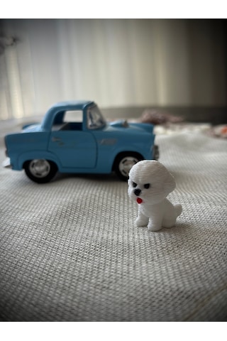 Sevimli Dil Çıkaran Mini Kaniş Köpeği - Araba Torpido Dikiz Aynası Süsü - Bişon Çuha Köpeği Dekor