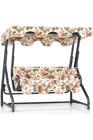 Erinöz Morus 2 Kişilik Bahçe Balkon Teras Salıncağı - İngiliz Gülü Antrasit