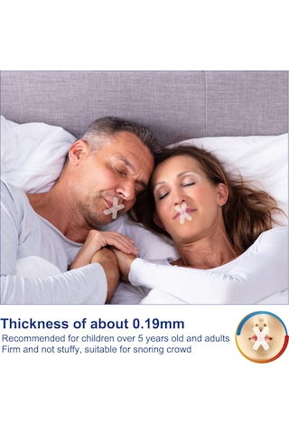 Hangfox Uykuda Açık Ağız Engelleme Bantları - Solunum Düzeltici Uyku Yardımcıları, Transparent Eva Malzeme, 120 Adet