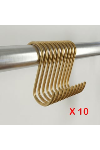 8 Cm Gold S Kanca - 10 Lu Avantaj Paketi - Çok Amaçlı Dekoratif Askı