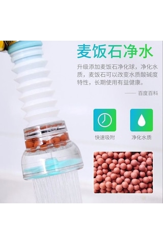 Ulzyvf Mutfak İçin Pratik Döner Su Arıtma Filtresi - Maifan Taşlı Su Tasarrufu Duş Başlığı Yeni Tasarım Diğer