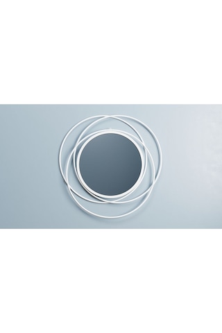 Halkalı Model Metal Dekoratif Duvar Aynası Beyaz