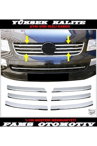 Famsotomotiv Vw T5 Caravelle Krom Ön Panjur 6 Prç. 2004-2010 P. Çelik