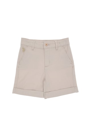 U.S. Polo Assn. Kız Çocuk Bej Cepli Dokuma Şort 50309143-VR011