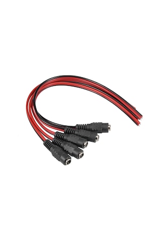 5 Adet 5.5x2.1mm DC 12V Dişi CCTV Led Güç Kablosu