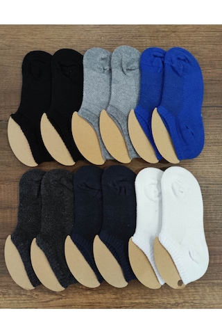 Çocuk 12 Çift Kısa Snekers Çorap Burun Dikişsiz Asorti-2