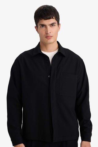 Defacto Poplin Gömlek G6253ax25wnbk81 Siyah-bk81