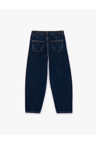 Koton Pamuklu Balon Kesim Denim Pantolon Koyu İndigo 6skg40072ad Koyu Indigo