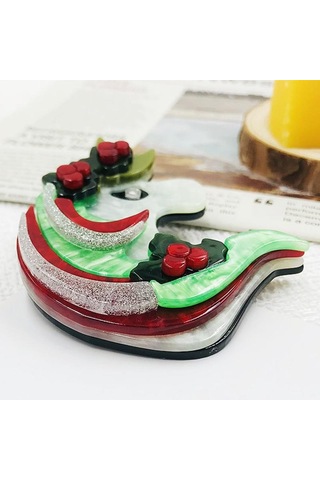 Blucome Sevimli Karikatür Hayvan Akrilik Broş Kadın Erkek Çanta Takım Elbise Yeni Yıl Hediyesi İçin Kırmızı