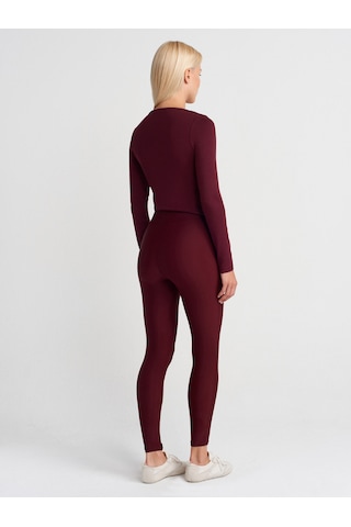 Dilvin 7934 Fermuar Detaylı Tayt-bordo Bordo