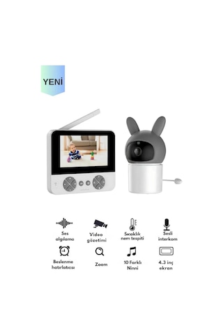 Bebek Kamerası Kumandalı Monitörlü Karşılıklı Konuşma Özellikli , Hatırlatıcılı Ip Bebek Kamerası-126124