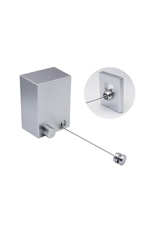 Ganzhoushop 1 Adet 4.2m Açık Hava Geri Çekilebilir Çamaşır İpi, Çelik Geri Çekilebilir Çamaşır İpi, Gümüş Çok Renkli