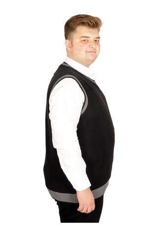 Mode Xl Büyük Beden Erkek Süeter Vanize Selanik 20547 Siyah 001