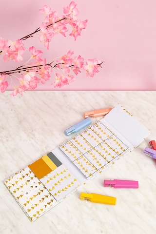 Studi Manyetik Kapaklı Notluk Seti - Kalp Desen