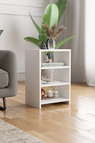 4 Raflı Komodin Yatak Odası Yanı Komodin Bölmeli Komodin Beyaz