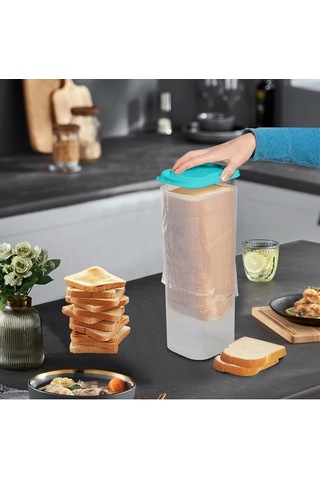 Pazly Kapaklı Hava Geçirmez Ekmek Saklama Kabı Şeffaf Plastik Mutfak Ekmek Kutusu Bpa İçermez, Fda Yok Yeşil Yeşil