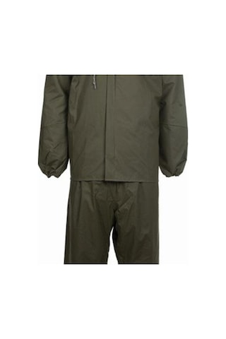 Yağmurluk Fermuarlı Su Geçirmez Yağmurluk %100 Su Geçirmez Pvc Ba Haki