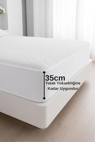 Terry Fitted Pamuklu %100 Sıvı Geçirmez Yatak Koruyucu Full Kenar Alezi Tek/çift Kişilik/bebek/çocuk Beyaz