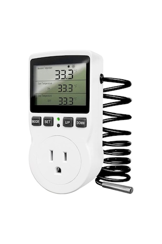 Skycity Dijital Sıcaklık Kontrolcü Prizi, Otomatik Isıtma/soğutma, 4 Zamanlama Fonksiyonu, 100-240v, Serinlik Deposu/seracılık Uygulamaları