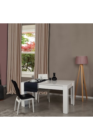 Pasific Home Bois Açılır Yemek Masası Parlak Beyaz